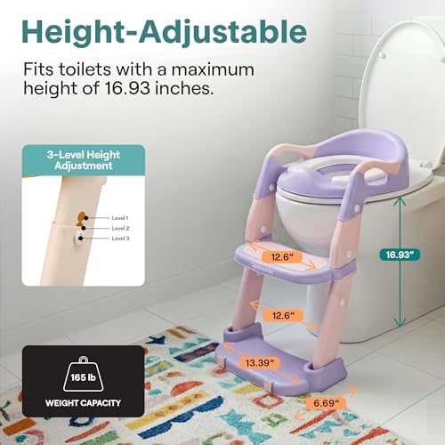 SereneLife adjustable step stool potty trainer in folded space saving position