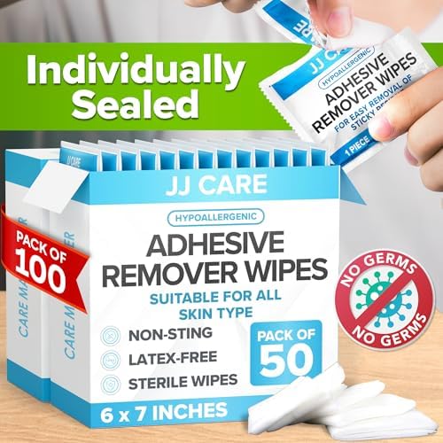 USA imported JJ CARE medical wipes for removing bandage glue