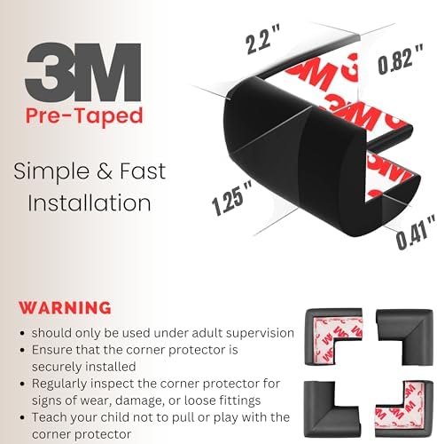 4 pack of black rubber foam furniture safety bumpers