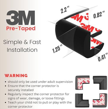 4 pack of black rubber foam furniture safety bumpers