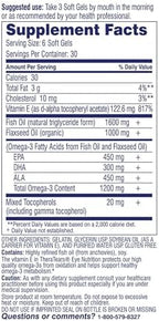 TheraTears omega 3 supplement bottle with softgels displayed