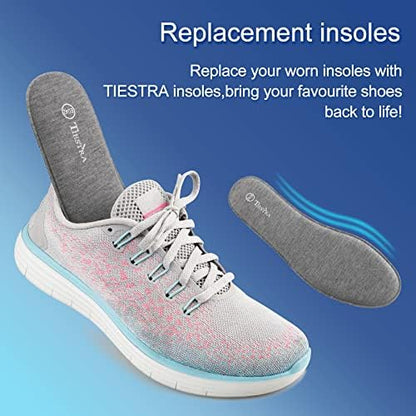 TIESTRA insoles placed inside a work boot for foot pain relief.