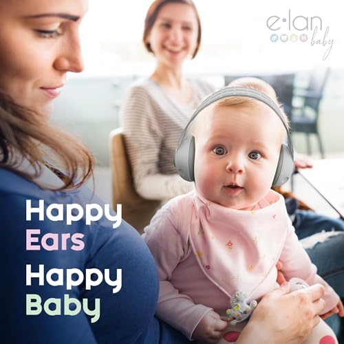 Side profile of toddler wearing Elan Baby hearing protection