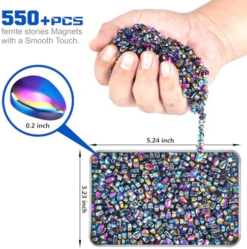 RODNM magnetic stones being molded by one hand to demonstrate weak magnetic pull focus tool