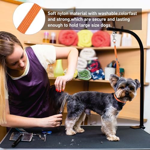 Colorful nylon dog restraint loops for grooming tables