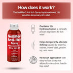 Close up of active ingredients label on NeilMed Hydrocortisone 1 percent spray.