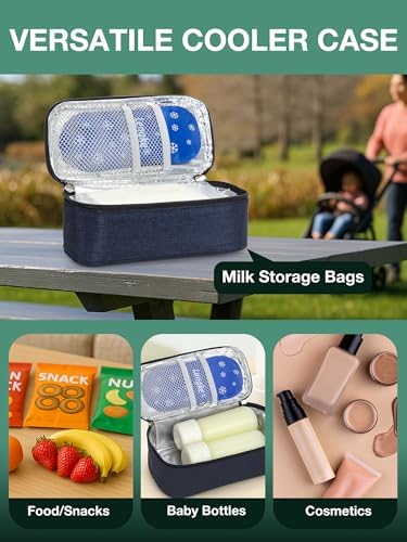 Youshares breast milk cooler bag with two included reusable gel ice packs