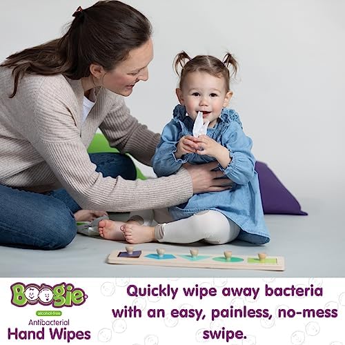 Antibacterial Hand Wipes by Boogie, Alcohol Free, Hypoallergenic and Moisturizing Aloe, Hand Wipes for Kids and Adults, 6 Packs of 20 (120 total wipes) - Image 5