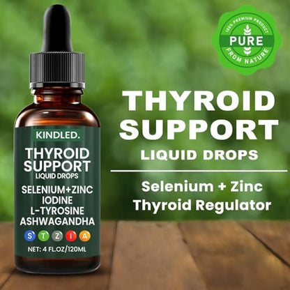 Kindled Thyroid Bloom Support liquid drops front view bottle for metabolism wellness