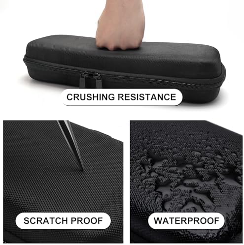 Close up of the durable rubber handle and smooth double zipper on the premium barber case organizer