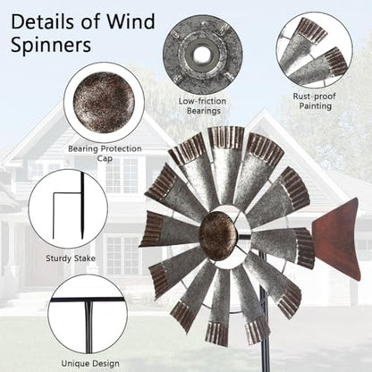 Side profile of Viveta single sided silver wind spinner