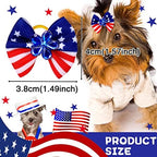 Small dog wearing patriotic hair bows with rubber bands