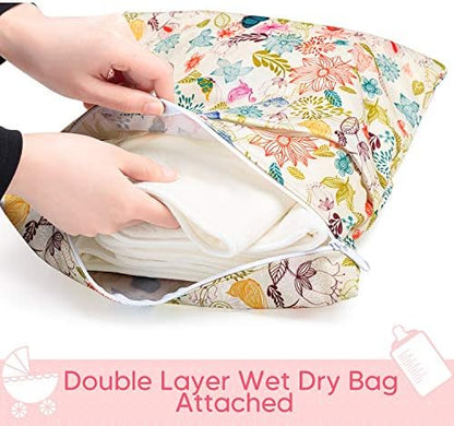 Damero diaper inserts stacked showing 5-layer thickness