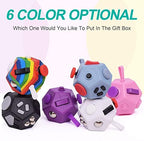UOOEFUN pocket sized fidget block showcasing the flexible silicone rope attachment and rotation dial