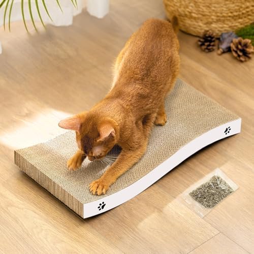 Coching cat scratcher showing unique three different scratch textures