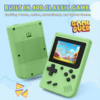 Retro handheld console connected to television via AV cable