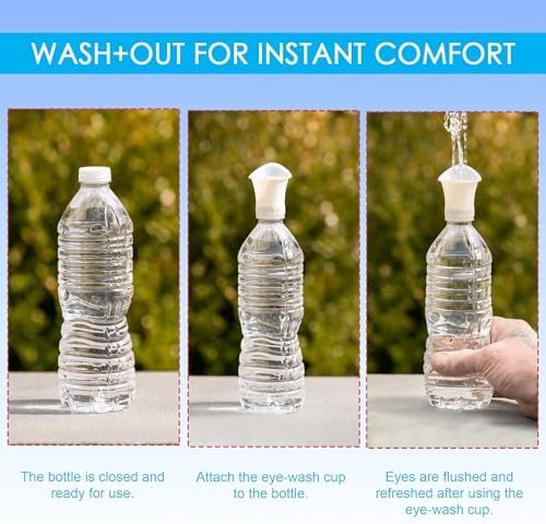 Wash+Out eye irrigation device packaging showing USA made veteran owned logo