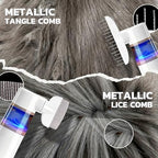 Blue and pink pet flea comb for dog and cat grooming