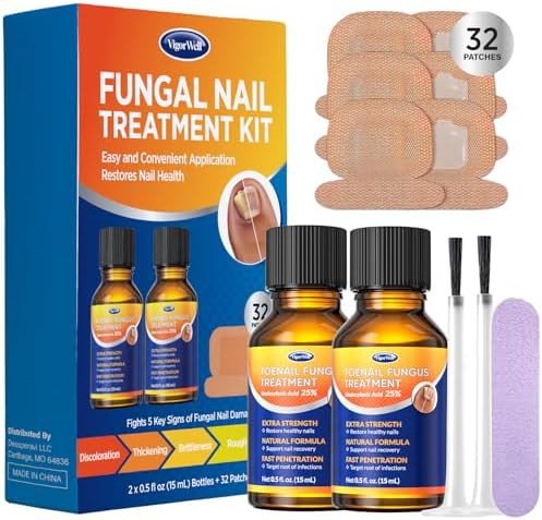 VigorWell dual action nail repair gel bottle highlighting the twenty five percent undecylenic acid formula.