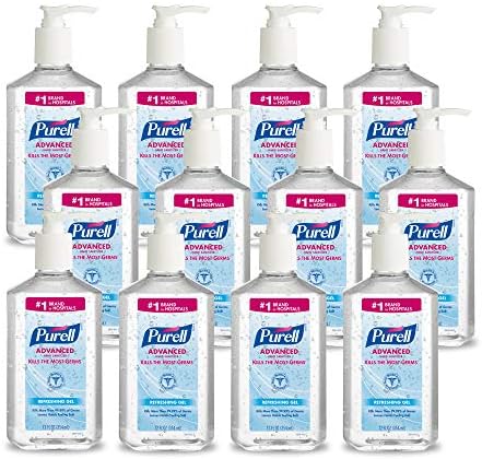 PURELL Advanced Hand Sanitizer Refreshing Gel, Clean Scent, 12 fl oz Pump Bottle (Pack of 12) - 3659-12 - Image 1