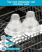 Authentic USA imported silicone transition spouts showing compatibility scale for active toddler cups