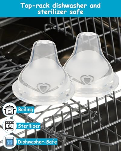 Authentic USA imported silicone transition spouts showing compatibility scale for active toddler cups