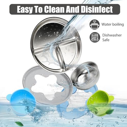 Star blue and grey stainless steel feeding set for babies