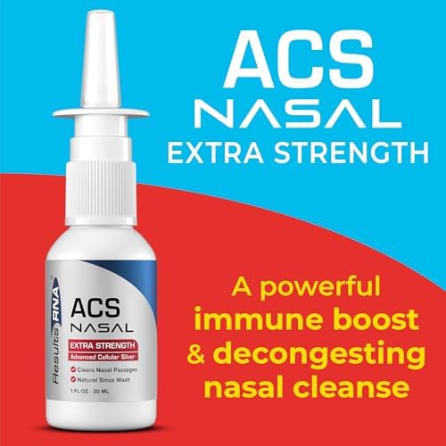 Advanced Cellular Silver 1 fluid ounce nasal spray bottle packaging detailing ingredients