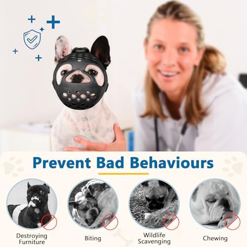 Barkless soft silicone pet muzzle highlighting anti snap triangular strap assembly