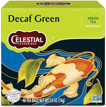 Celestial Seasonings Decaf Green Tea front of box 40 count