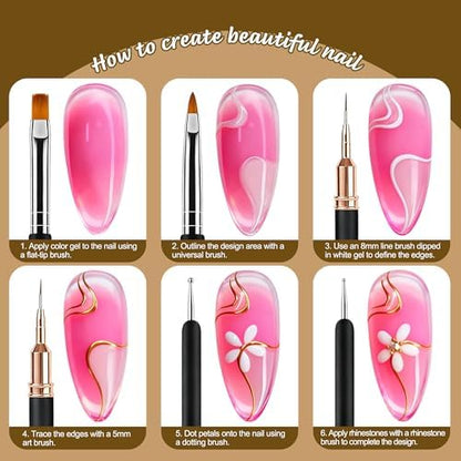 Artdone precision gel polish liner brushes for nail design