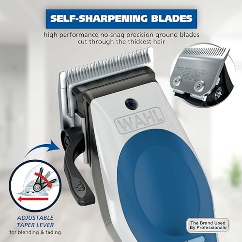 Wahl imported cordless men's haircutting trimmer set with travel storage pouch