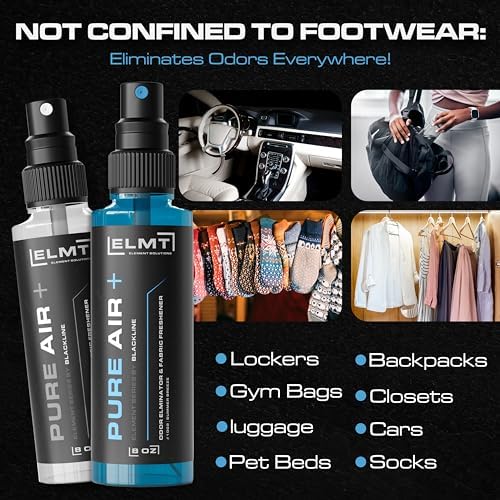 Two bottles of Blackline 16 ounce shoe deodorizer showing US-made label.