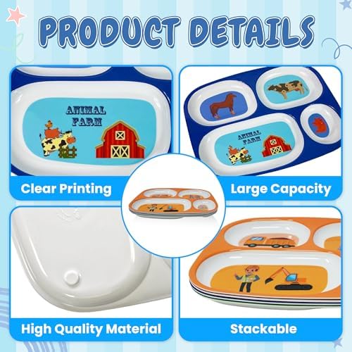 Durable BPA-free melamine plates for toddlers on a dining table