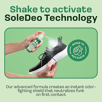 SoleDeo technology shoe spray for gym bags and workout gear