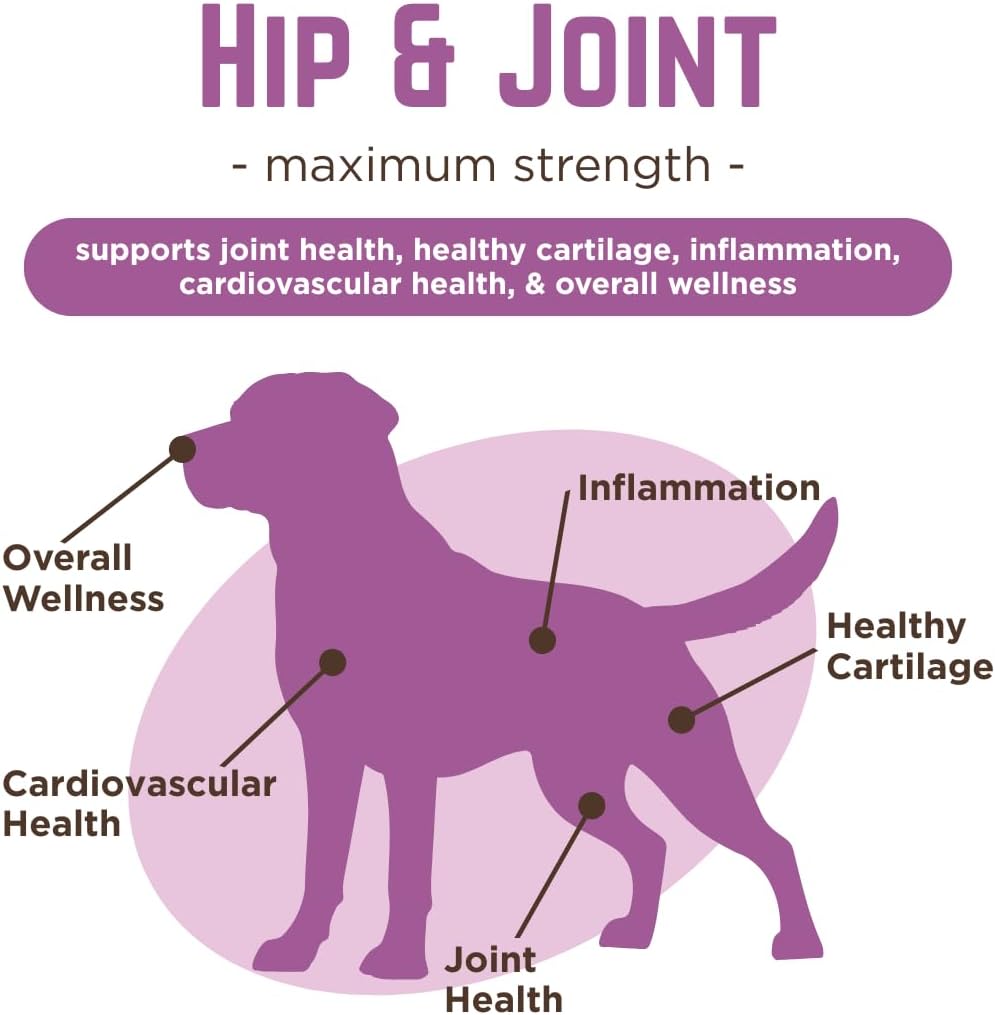 VetPro Complete advanced joint mobility chews showing dosage chart