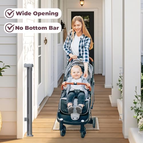 Baseboard friendly wall mounting brackets shown on safety gate