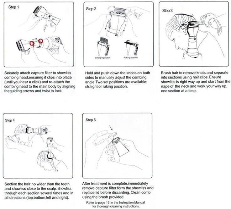 KITCHIQ lice removal tool packaging and components for home use