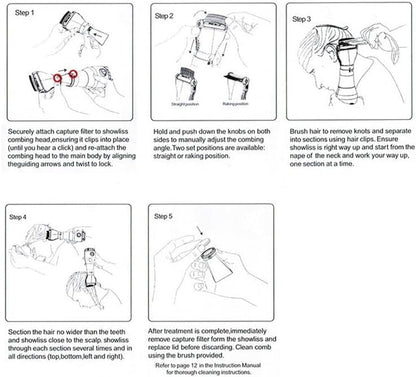 KITCHIQ lice removal tool packaging and components for home use