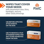 Fixic skin adhesive wipes showing the texture of the prep pad for improved grip.