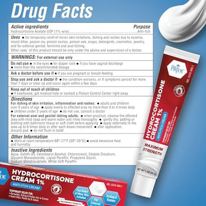Authentic USA imported hydrocortisone cream for dermatitis and redness.