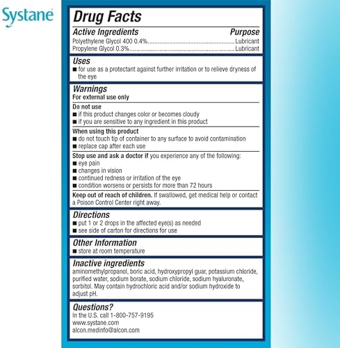 Side view of Systane Hydration PF 10ml bottle showing application tip.