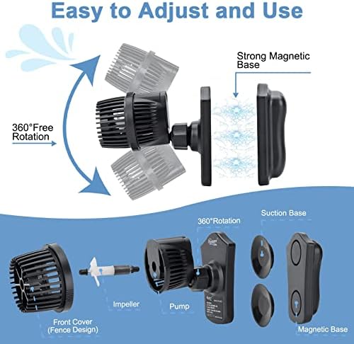 Hygger fish tank circulation pump rotating head