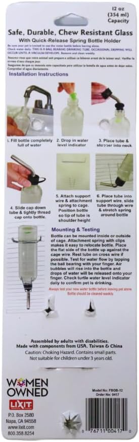 Lixit glass bottle rubber stopper and tube detail