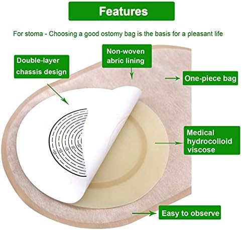 GEYIWSSXY drainable ostomy pouch with integrated activated carbon filter and soft non woven fabric backing