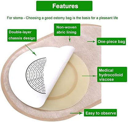 GEYIWSSXY drainable ostomy pouch with integrated activated carbon filter and soft non woven fabric backing