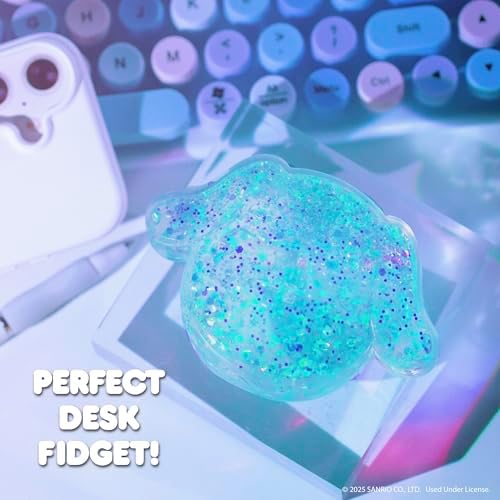 Horizon Group USA blue character fidget toy returning to its original shape after being squeezed