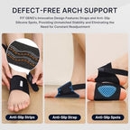 Fit Geno wearable orthotic inserts being worn inside a running shoe for flat feet support.