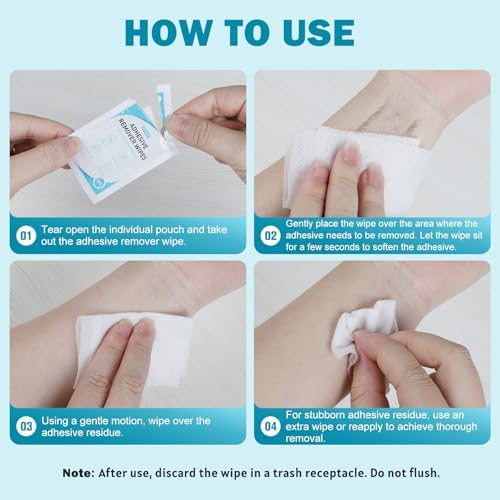 Summerbrite adhesive remover wipes packaging showing 36 count individually wrapped sachets.