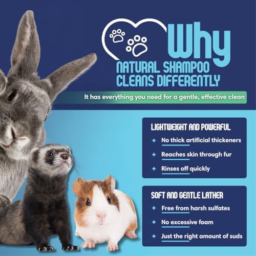 Scrubby Tails eight fluid ounce sensitive skin pet wash for guinea pigs, bunnies, and rabbits.
